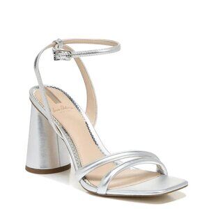 SAM Edelman BNWOT "Kia" ankle strap block heel Silver women NEW